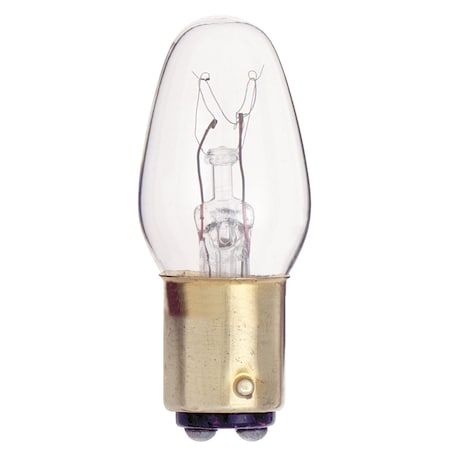 Satco Bulb, Incandescent, 10W, C7, Bayonet Dbl Contact Base, Night Lights & Holiday S3904